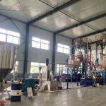 Underwater pelletizing extruder machine line